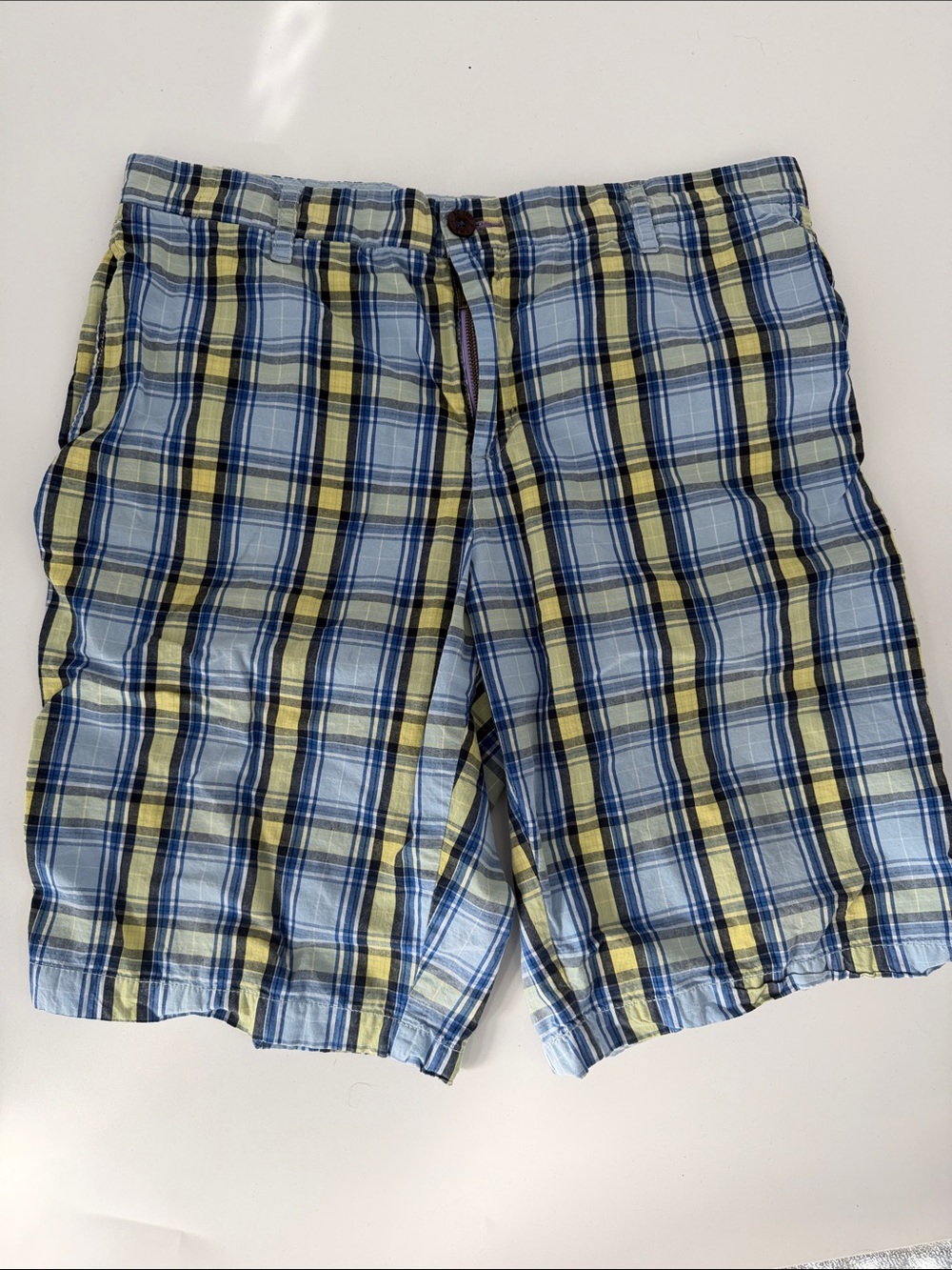 Russell Simmons American classics Light Blue & Yellow Plaid Casual‎ Shorts